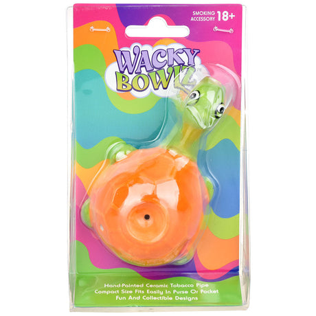 Wacky Bowlz Sea Turtle Ceramic Pipe in Packaging - Compact 4.5" Hand Pipe
