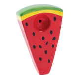 Wacky Bowlz Watermelon Slice Ceramic Pipe - Front View on White Background