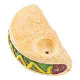 Wacky Bowlz Taco Ceramic Pipe - 3.75" Top View, Novelty Hand Pipe with Realistic Taco Design