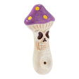 Wacky Bowlz Skull Mushroom Ceramic Pipe - 4" Front View with Artistic Detail