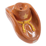 Wacky Bowlz Cowboy Hat Ceramic Pipe - 4" - Top View with Intricate Details