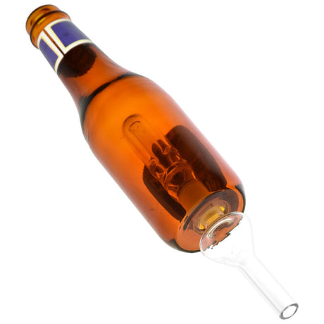 Dabtized Beer Burner Bubbler Dab Straw, 7.75" size, 10mm Female Joint, Borosilicate Glass, Angled Side View