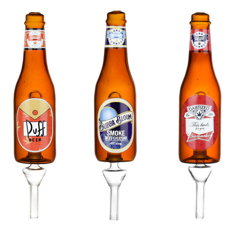 Dabtized Beer Burner Bubbler Dab Straws with various designs, 7.75" size, 10mm female joint