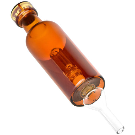 Dabtized Liquor Bottle Bubbler Dab Straw in Amber - 7.25" with 10mm Female Joint