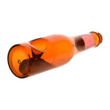 Dabtized Beer Burner Glass Hand Pipe in amber, 5.5" borosilicate glass, side view