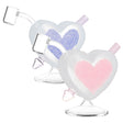 Heart Sparkles Glass Mini Rigs with Quartz Buckets, 10mm Female Joint - Angled and Front Views