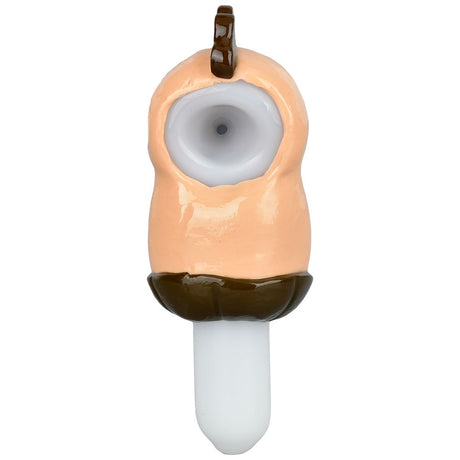 Run A-Fowl Glass Hand Pipe in Assorted Colors, Front View, 5.5" Borosilicate Glass, Easy Grip