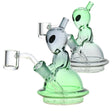 Interstellar Traveler Glass Dab Rig with Quartz Bucket, 14mm Female - Front and Angle View