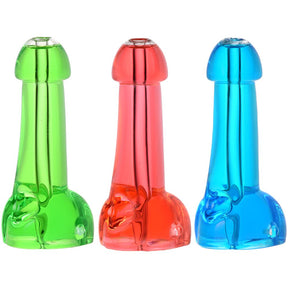4CT SET Cold Member Glycerin Hand Pipes in Assorted Colors - Front View on White Background