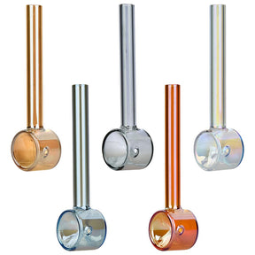 Graceful Lucidity Glass Hand Pipes 3.75" in Assorted Colors, Front View on White Background