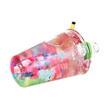 Dabtized Bottoms Up Shot Glass Hand Pipe - 4" with Colorful Design - Side View
