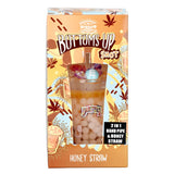 Dabtized Bottoms Up Shot Glass Honey Straw, 4" 10mm Female, Assorted Designs, Front View