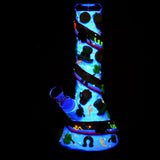 Glow in the Dark St. Patrick's Day Themed Water Pipe - 10" with 14mm Bowl, Borosilicate Glass