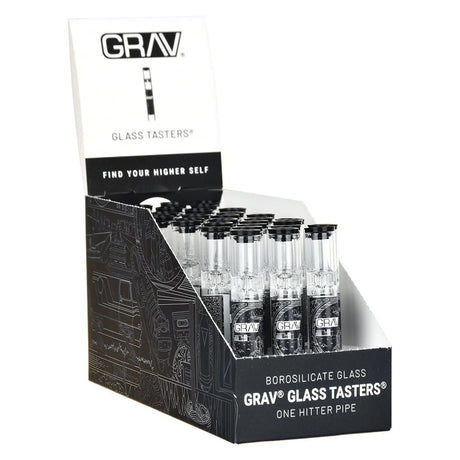 30CT Display of GRAV Glass Tasters - 3" Hand Pipes, Borosilicate, Front View