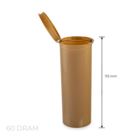 Loud Lock Pop Top Plastic Storage Vial 60 Dram - 75ct