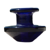 Calibear Puffco Peak Carb Cap in blue glass, front view on a seamless white background, compact design for dab rigs.