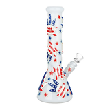 Patriot Leaf Glow In The Dark Glass Beaker Water Pipe | 10" | 14mm F