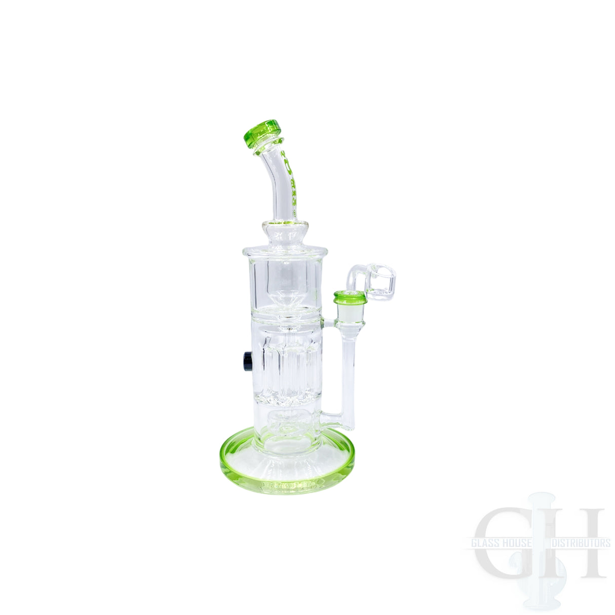 Rock Glass 12" Bent Neck Showerhead Dab Rig