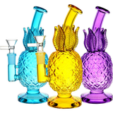 Pineapple Hospitality Glass Water Pipe | 7.75" | 14mm F | Colors Vary