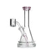 1Stop Glass 7" Mini Beaker Dab Rig in Pink, Portable Design with 45 Degree Joint - Front View