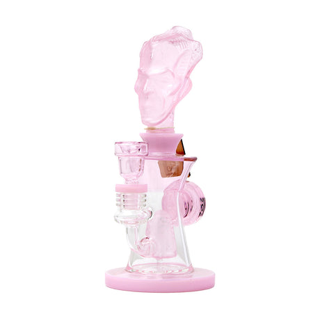 Cheech Glass 10" The Conscious Guru Water Pipe in Pink with Borosilicate Glass, Front View