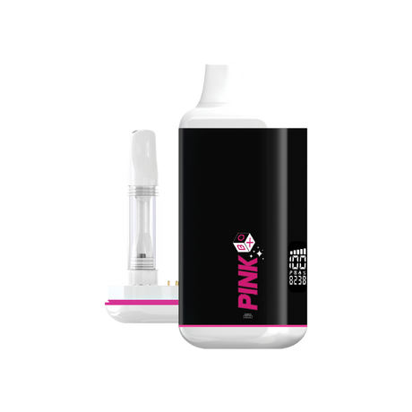 Pink Formula 510 Battery in discreet vape design with robust 1000mAh, front view on white background