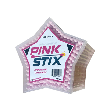 Pink Stix XL Cotton Heads by Pink Formula, 300 pcs, front view on white background