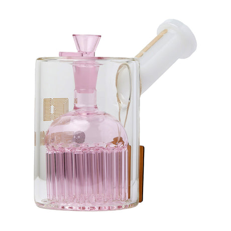 Cheech Glass 7.5" Pack A Punch Water Pipe in Pink with Borosilicate Glass, 14mm Female Joint, Front View