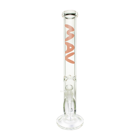 MAV Glass 18" Classic Straight Bong in Borosilicate, Front View on Seamless White