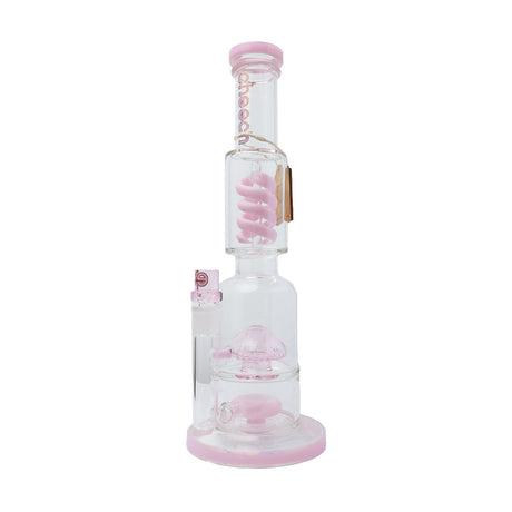 Cheech Glass 15.5" Triple Threat Water Pipe in Pink - Front View with Borosilicate Glass