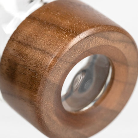 Close-up of MJ Arsenal Alpine Series Granby Spoon Pipe in Borosilicate with Wooden Detail
