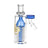 Pulsar 7-Arm Ash Catcher in blue, 45-degree angle, clear borosilicate glass, front view on white background