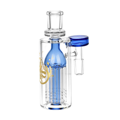 Pulsar 7-Arm Ash Catcher in Blue with 90 Degree Joint, Side View on White Background