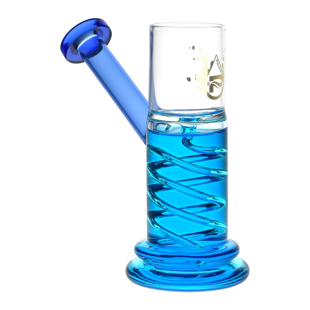 Pulsar Glycerin Hand Pipe in Blue, 5.5" for Puffco Proxy, Borosilicate Glass, Front View