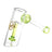 Pulsar Hammer Bubbler Pipe for Puffco Proxy, clear borosilicate glass with green accents, side view