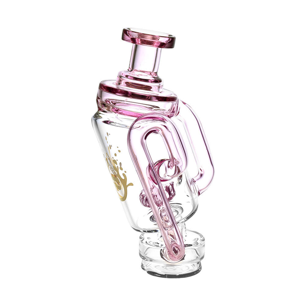 Pulsar Puffco Peak/Pro Recycler Attachment in Pink - Clear Borosilicate Glass - Front View