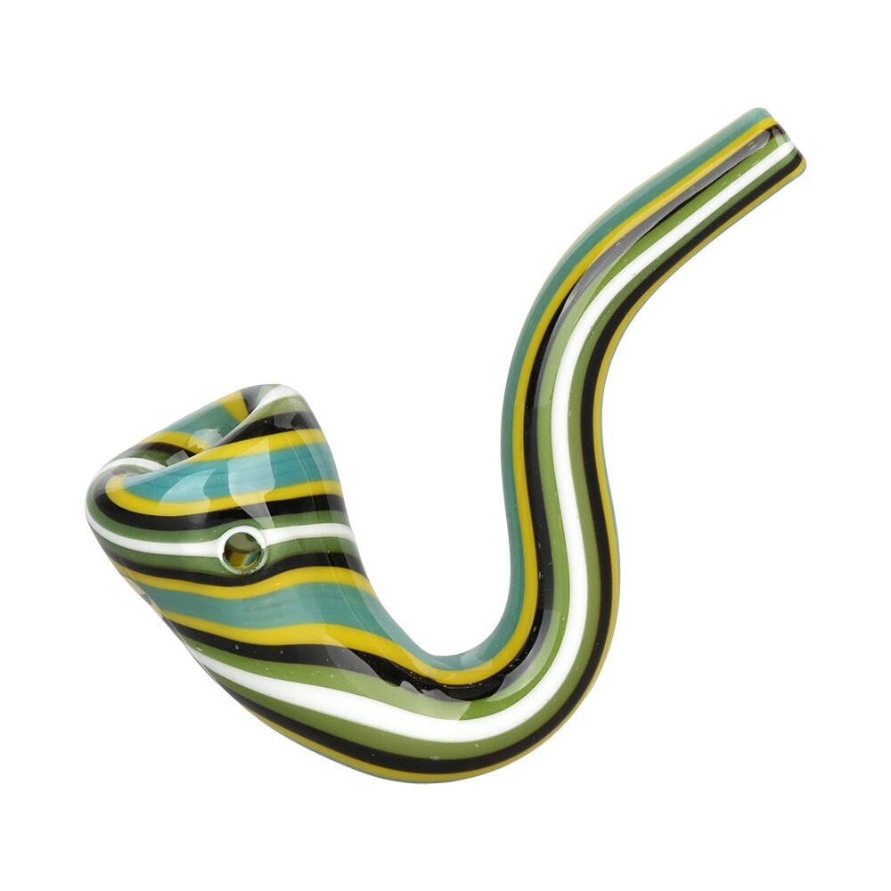 Pulsar Scrumptious Striped Glass Sherlock Pipe | 4" | Assorted Colors | 4ct Bundle