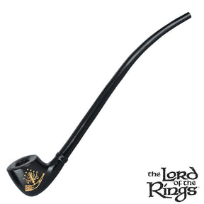 Pulsar Shire Pipes BOROMIR 13" Smoking Pipe - Sleek Black Finish, Front View