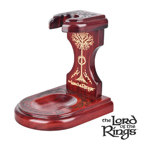 Pulsar Shire Pipes MIDDLE-EARTH Stand, 3"x4", with LOTR Engraving, Side View
