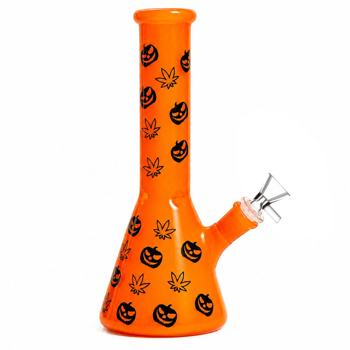 10 inch Pumpkin Toke beaker bong matte orange and black