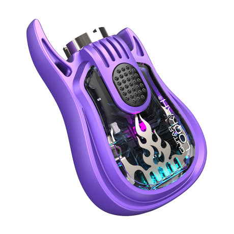 Lookah Guitar Vaporizer in Purple - Portable Vape with Transparent Body - Angled View