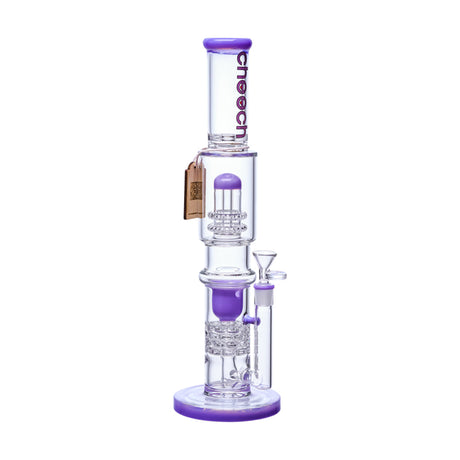 Cheech Glass 16" Shower Head Recycler Water Pipe in Purple with 14mm Female Joint
