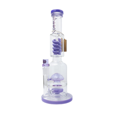 Cheech Glass 15.5" Triple Threat Water Pipe in Purple with Borosilicate Glass, Front View