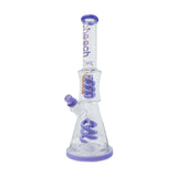 Cheech Glass 17" Swirl Spin Up Down Water Pipe in Purple with Borosilicate Glass - Front View