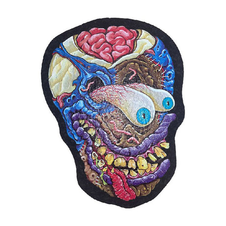 East Coasters 10" Dab Mat featuring a colorful Psycho Skull design, ideal for home decor