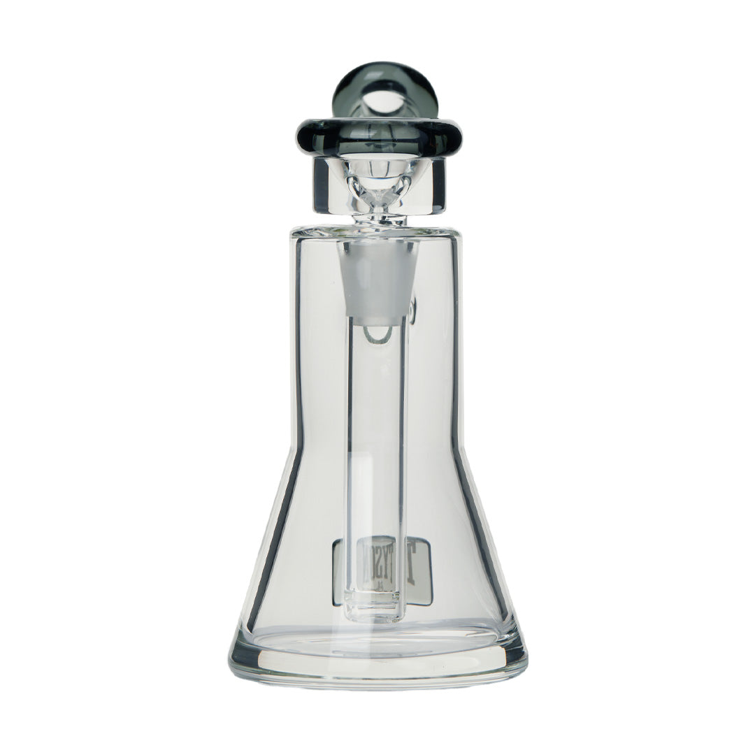 Tyson Upper Cut Bubbler front view, clear borosilicate glass with 14mm bowl, durable hand pipe