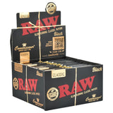 RAW Black Classic Connoisseur Rolling Papers & Tips | King Size Slim | 32pc | 24pk Display