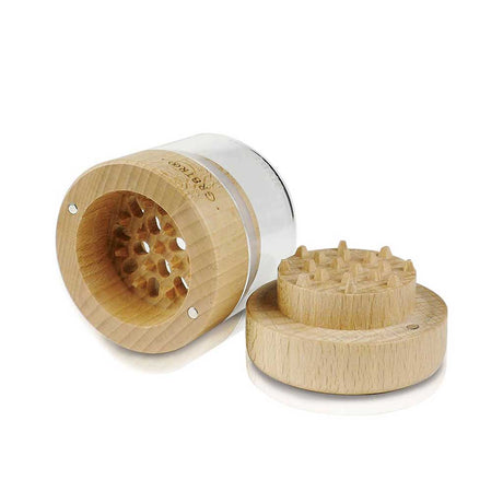 RYOT Wood Top GR8TR Grinder w/ Glass Jar Body - 2.5"