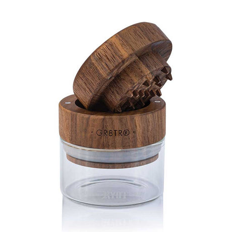 RYOT Wood Top GR8TR Grinder w/ Glass Jar Body - 2.5"