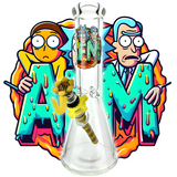 12" AFM Anime Beaker Bong with Colorful Graphics and 9mm Thick Glass - Front View